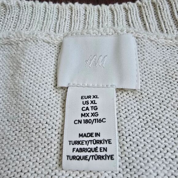 H&M Breton Stripe Short Sleeve Cropped Boxy Sweater - XL - Picture 8 of 9